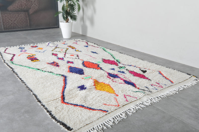 Colorful Moroccan Berber Rug - 4.7 x 7.6 ft Vibrant Handmade Design