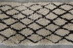 berber Beni ourain rug 2.9 X 5.5 Feet - Black stripes