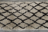 berber Beni ourain rug 2.9 X 5.5 Feet - Black stripes