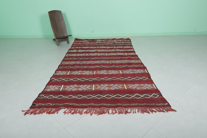 Bohemian Moroccan Kilim - 5 X 10 Feet | Handwoven Area Rug