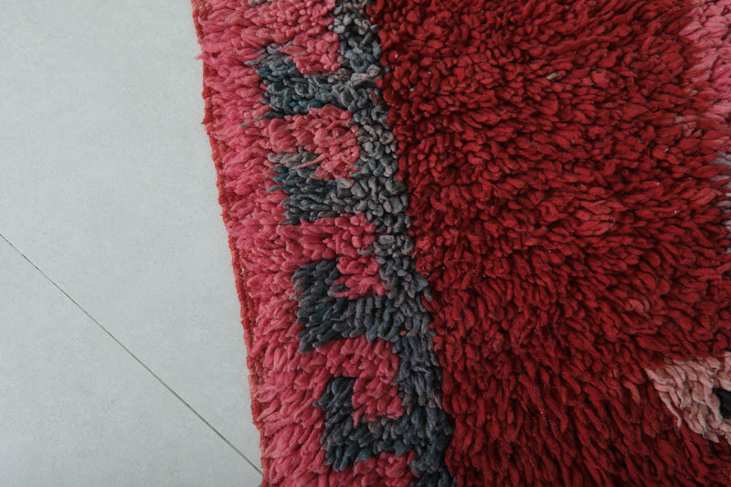 Moroccan Red Runner Rug 3.3 x 9.6 FT - Unique Star Design