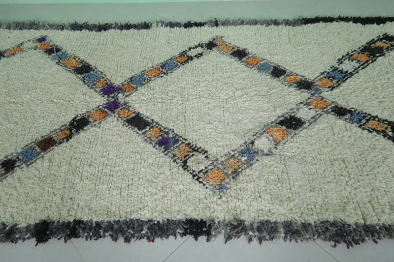 Moroccan Rug - Handwoven 4.5ft x 9.5ft | Geometric Berber Design