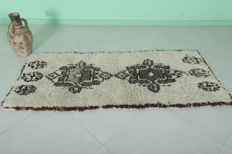 Moroccan Rug - Intricate Floral Design 2.6ft x 6.3ft | Handmade