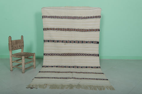 Berber tribal wedding blanket rug 3.7 FT X 6.5 FT