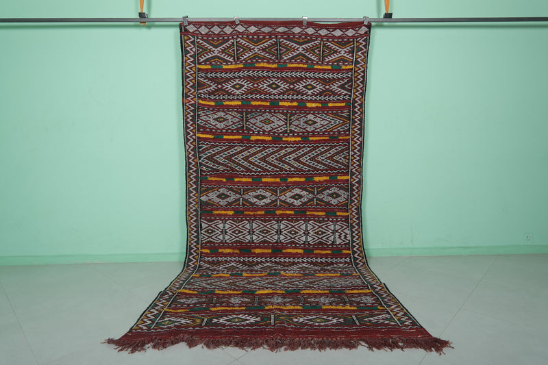 Moroccan Berber Kilim 5 FT x 10.6 FT - Vibrant Tribal Design