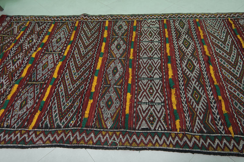 Moroccan Berber Kilim 5 FT x 10.6 FT - Vibrant Tribal Design