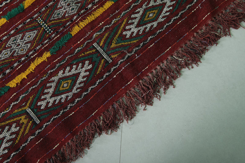 Moroccan Berber Kilim 5 FT x 10.6 FT - Vibrant Tribal Design