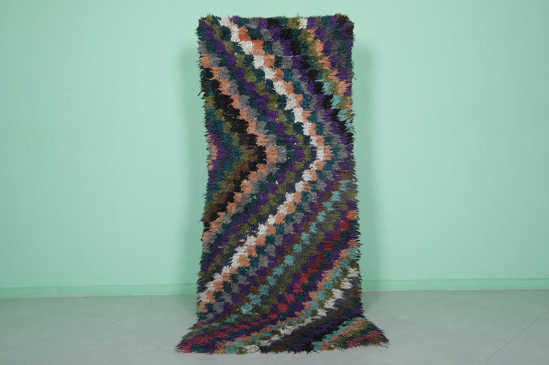 Colorful Boucherouite Rug 2.9 X 7.7 Feet - runner rug