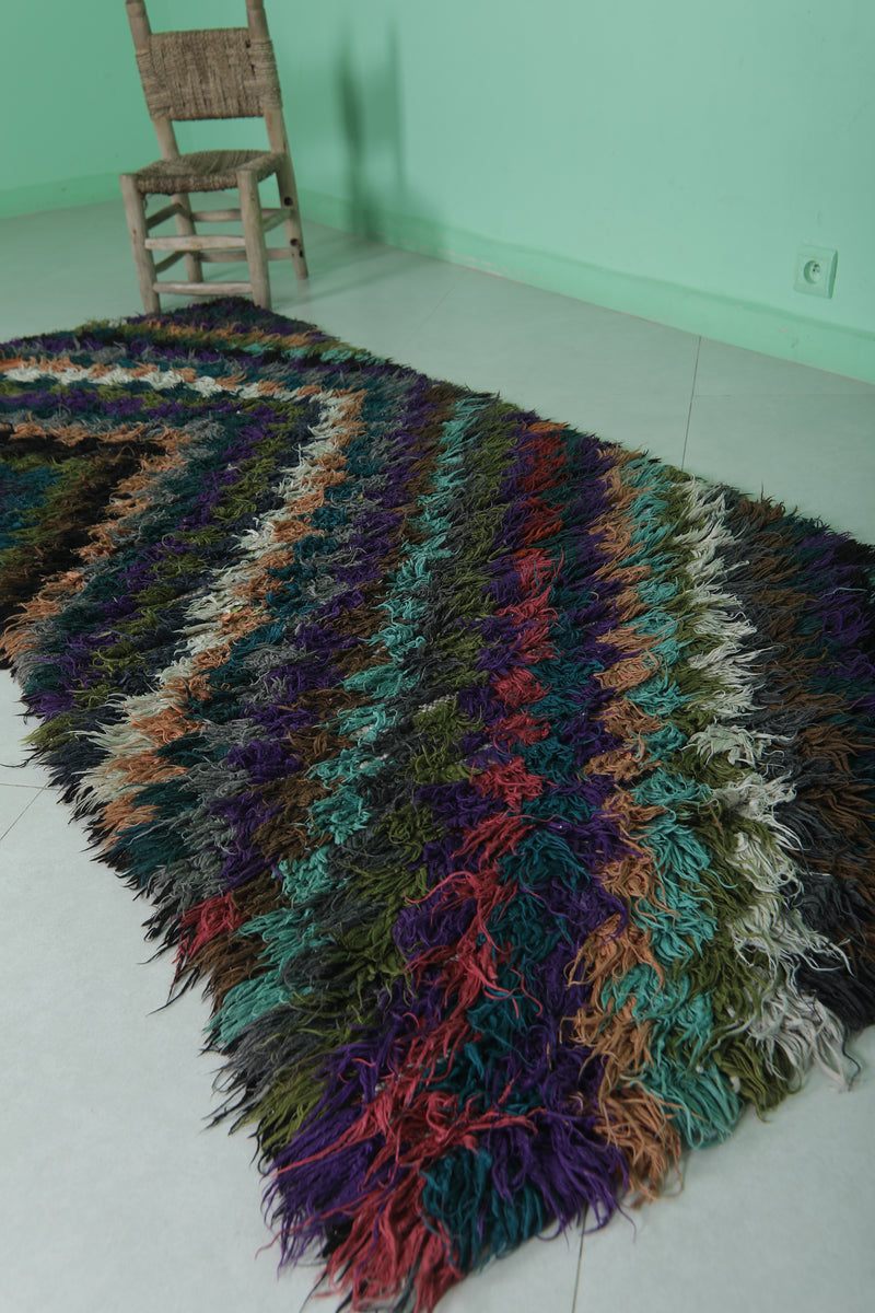 Colorful Boucherouite Rug 2.9 X 7.7 Feet - runner rug