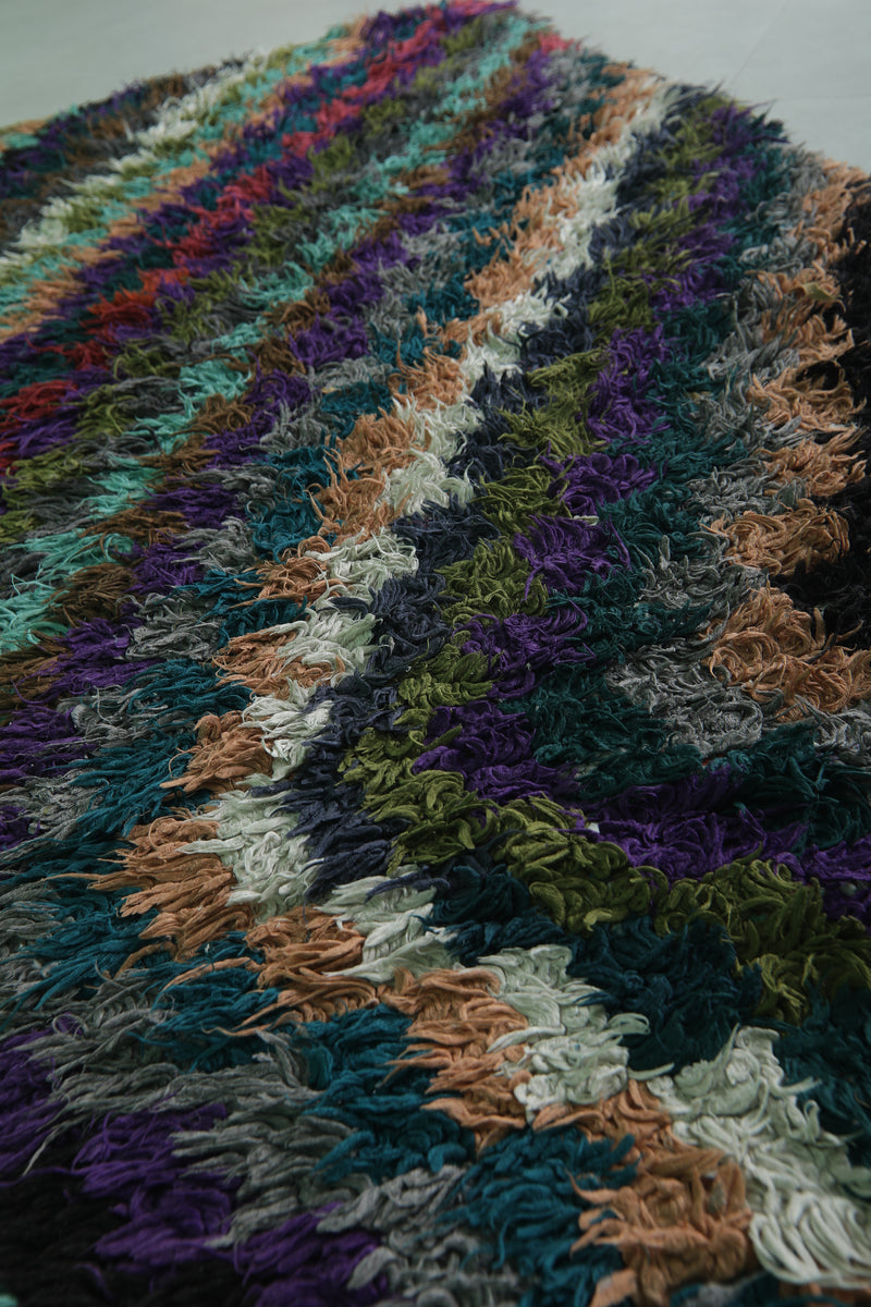 Colorful Boucherouite Rug 2.9 X 7.7 Feet - runner rug