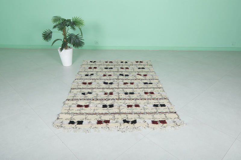 Sequins Wedding Berber Blanket - 4.2 FT x 6.4 FT | Handmade Moroccan Rug