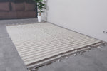 White Berber Runner Kilim Rug 6.4 FT X 10.9 FT