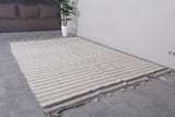 White Berber Runner Kilim Rug 6.4 FT X 10.9 FT