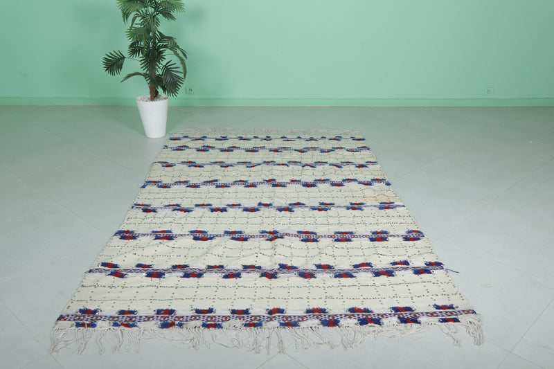 Striped Berber Rug - Moroccan Wedding Blanket 5.3 FT x 8.3 FT