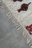 Handmade Moroccan berber rug 4.1 FT × 8.3 FT