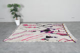 Colorful Moroccan wool rug 5.1 FT × 7.5 FT