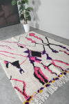 Colorful Moroccan wool rug 5.1 FT × 7.5 FT