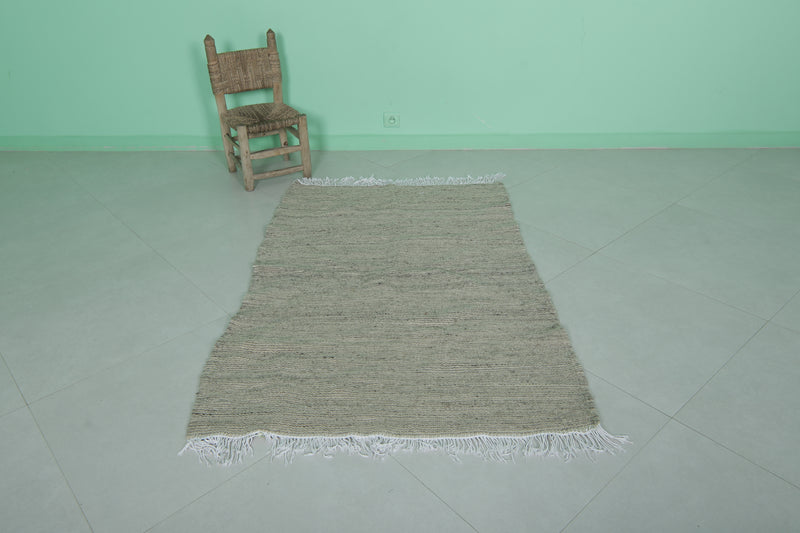 Moroccan Wool Rug - 3.3 X 5.1 Feet | Handmade Gray Area Rug