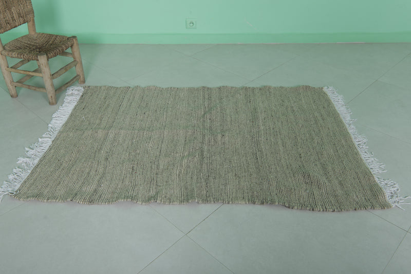 Moroccan Wool Rug - 3.3 X 5.1 Feet | Handmade Gray Area Rug