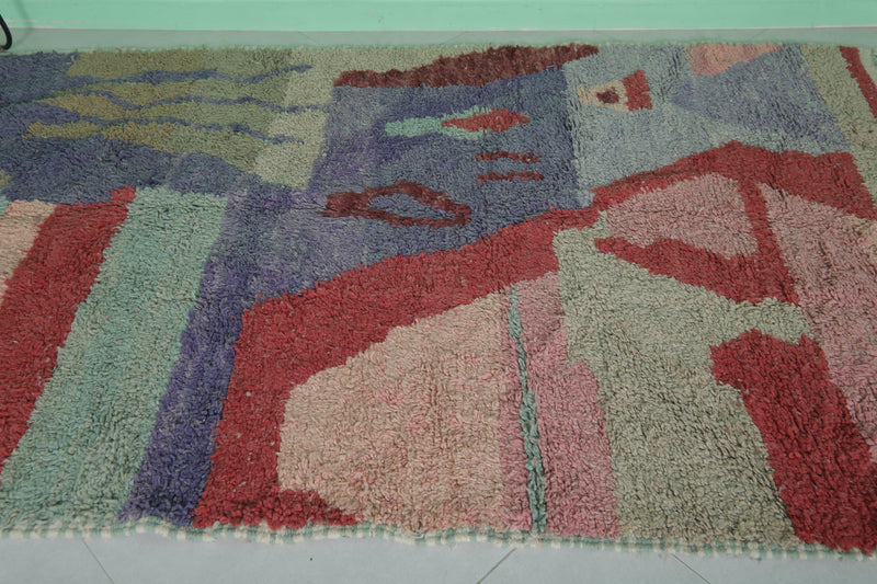 Colourful handmade moroccan berber rug 4.9 FT X 7.7 FT