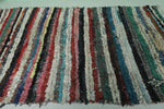 Moroccan Boucherouite Rug 4.9 x 8.1 Feet - Striking Striped Design