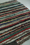 Moroccan Boucherouite Rug 4.9 x 8.1 Feet - Striking Striped Design