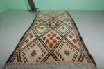 Vintage Moroccan Rug - 6.3 x 12.2 ft | Diamond & Floral Pattern in Warm Tones