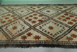 Vintage Moroccan Rug - 6.3 x 12.2 ft | Diamond & Floral Pattern in Warm Tones