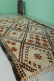 Vintage Moroccan Rug - 6.3 x 12.2 ft | Diamond & Floral Pattern in Warm Tones