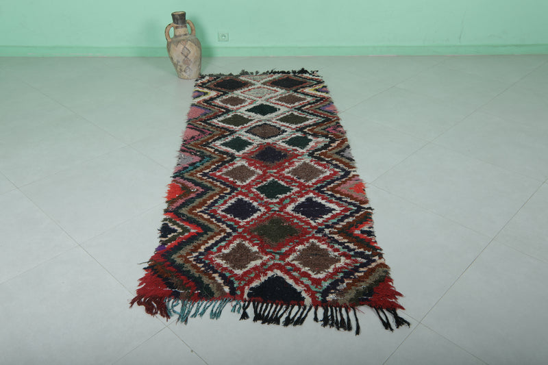 Runner Boucherouite Rug 3 x 7.3 Feet - Vibrant Moroccan Hallway Rug