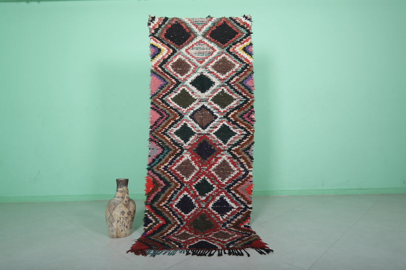 Runner Boucherouite Rug 3 x 7.3 Feet - Vibrant Moroccan Hallway Rug