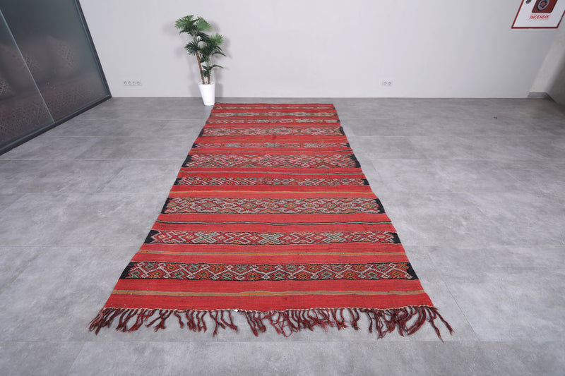 Handwoven Moroccan Kilim Rug 5.7 FT x 11.7 FT - Vibrant Bohemian Charm