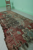 Antique Moroccan rug runner 3.4 X 8.3 Feet