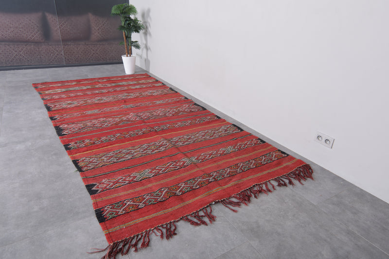 Handwoven Moroccan Kilim Rug 5.7 FT x 11.7 FT - Vibrant Bohemian Charm