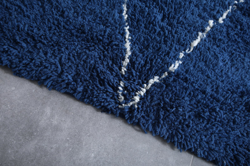 Moroccan Rug - 4x9.8 FT | Handwoven Blue Berber Carpet