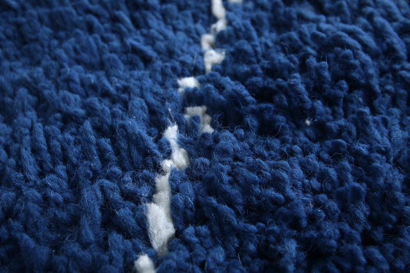 Moroccan Rug - 4x9.8 FT | Handwoven Blue Berber Carpet