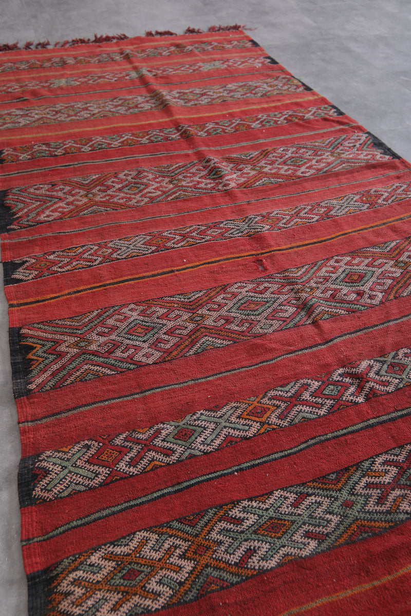 Handwoven Moroccan Kilim Rug 5.7 FT x 11.7 FT - Vibrant Bohemian Charm