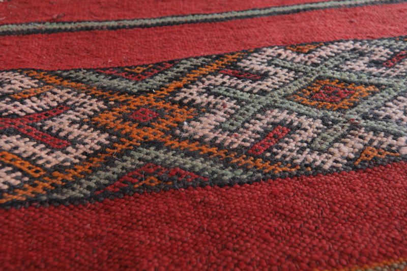 Handwoven Moroccan Kilim Rug 5.7 FT x 11.7 FT - Vibrant Bohemian Charm