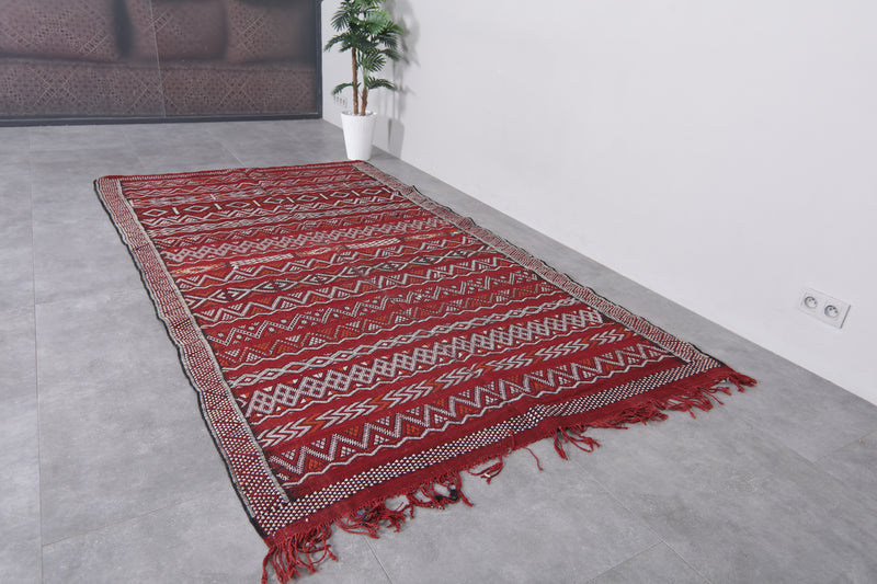 Hand Woven Berber Rug 5.4 FT x 9.9 FT - Rich Geometric Patterns