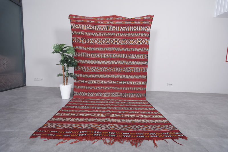 Bohemian Kilim Rug - 5.5 FT X 10.6 FT | Handwoven Moroccan Carpet