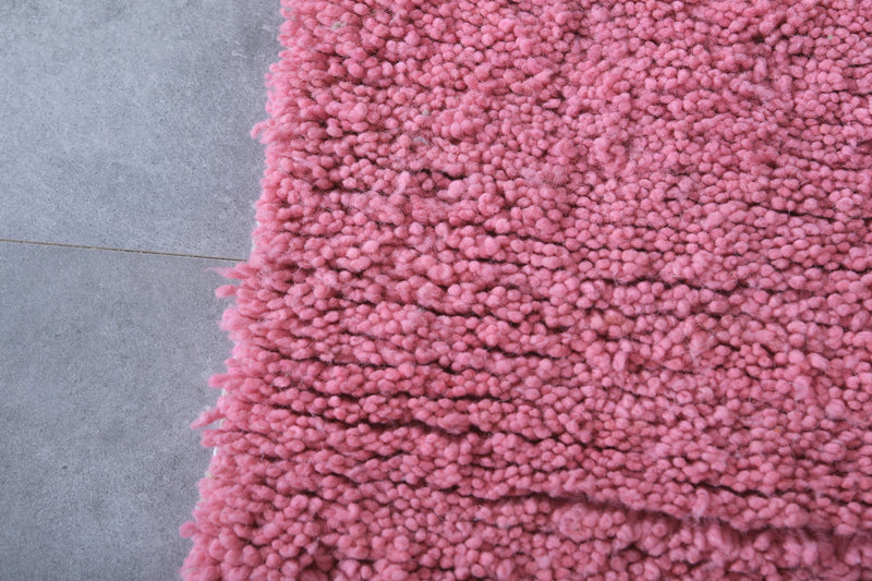 Pink Moroccan Rug - 2 x 4.1 Feet | Handmade Wool Accent