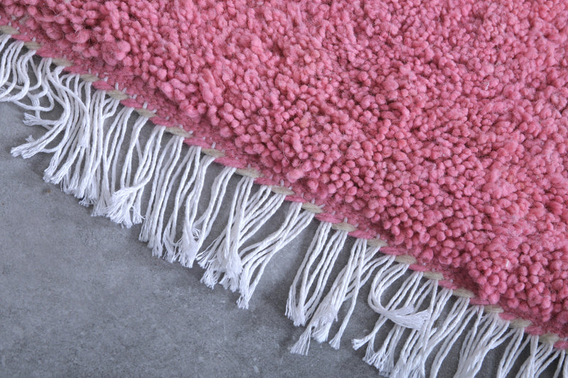 Pink Moroccan Rug - 2 x 4.1 Feet | Handmade Wool Accent