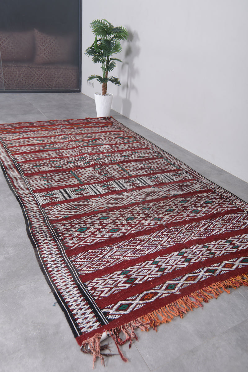 Long Berber Rug - 5.3 FT X 9.9 FT | Handwoven Moroccan Kilim