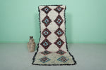 Vintage handmade moroccan rug 2.7 X 6.4 Feet