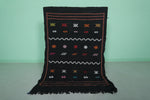 Black Moroccan Kilim Carpet 3.2 FT X 4.8 FT