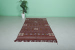 Vintage handwoven kilim rug 4.4 ft x 8.1 ft