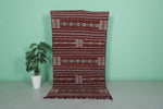 Vintage handwoven kilim rug 4.4 ft x 8.1 ft