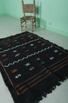 Black Moroccan Kilim Carpet 3.2 FT X 4.8 FT