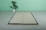 Berber Beni Ourain Rug 5.3 x 7.5 ft Simple White