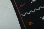 Black Moroccan Kilim Carpet 3.2 FT X 4.8 FT